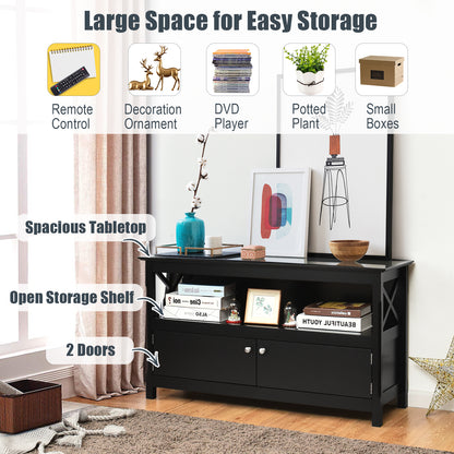 Wooden TV Stand for TVs up to 50 Inches-Black