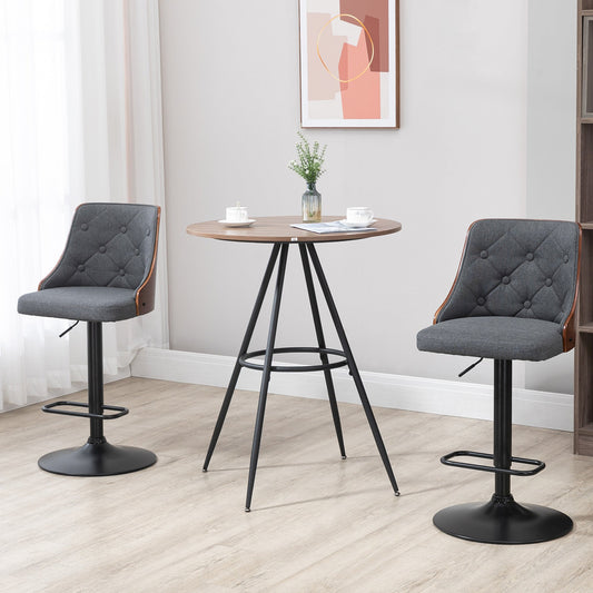 Round Counter Bistro Bar Table with Fixed Tabletop and Steel Legs, Circular Cocktail Table for Dining Room, Home Bar