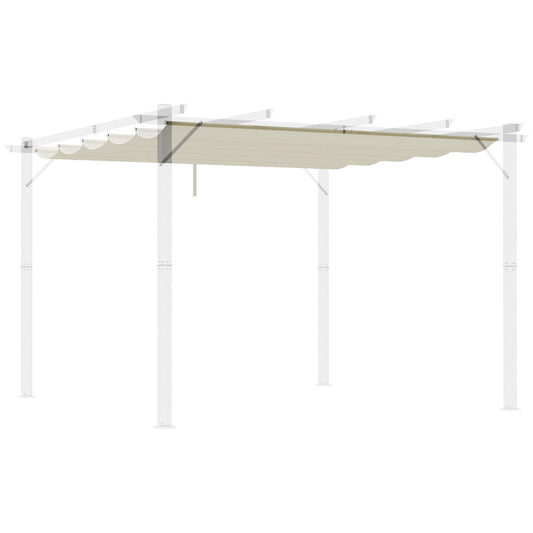 Outsunny Retractable Pergola Cover, 2.55 x 2.5 m Replacement Canopy Fabric for 3 x 3 m Frame, Roof Top Only, Cream White