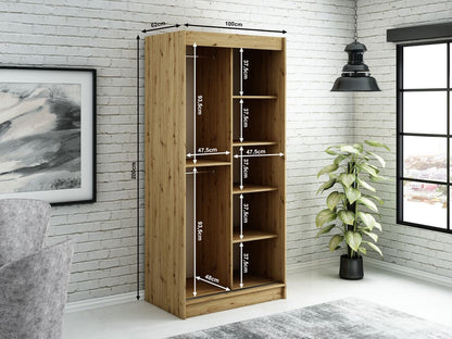 Leto V1 Sliding Door Wardrobe 100cm