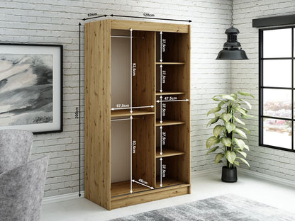 Leto V1 Sliding Door Wardrobe 120cm