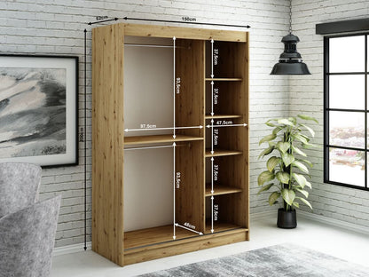 Leto Y2 Sliding Door Wardrobe 150cm