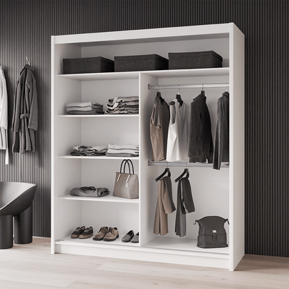 Black Mirrored Sliding Door Wardrobe 180cm – MAYFAIR