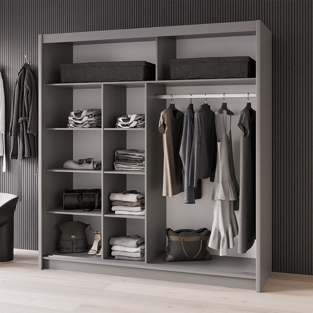 Cashmere Mirrored Sliding Door Wardrobe 203cm – RADLEY 2