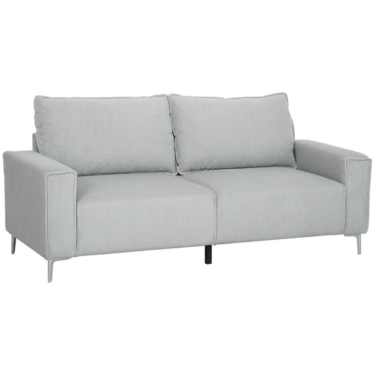 HOMCOM Three-Seater Corduroy - Light Grey