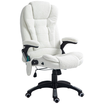 Vinsetto Boucle Six-Point Massage Office Chair - White