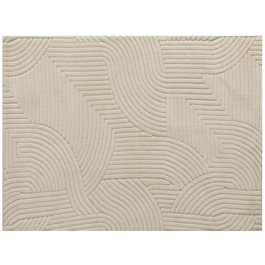 HOMCOM Modern Geometric Rug, Thick & Plush, Non-Slip, 230 x 160 cm â Cream, Living Room/Bedroom/Office