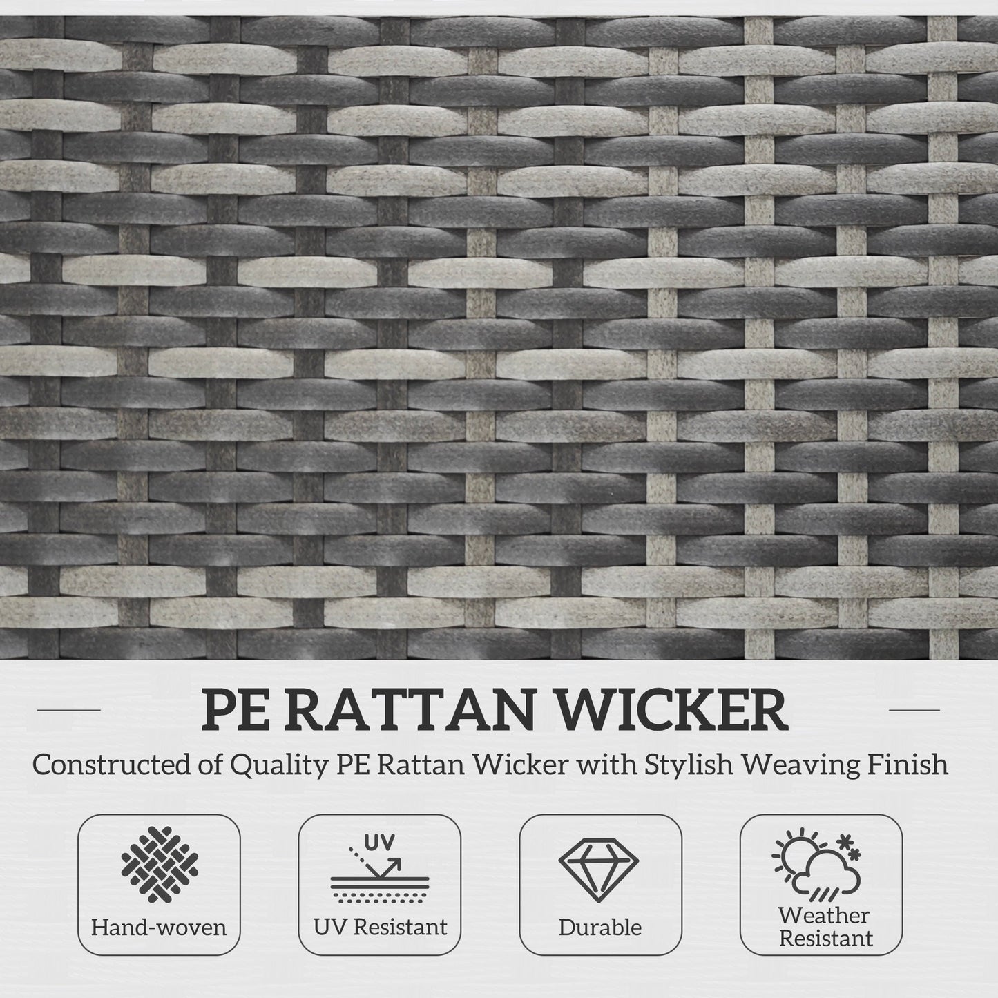 Outsunny Rattan Folding Sun Lounger Outdoor Chair with Cushion and Pillow Mixed Grey