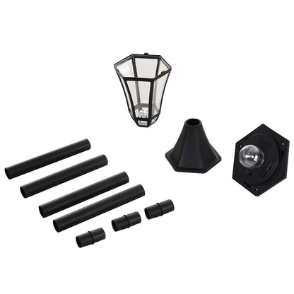 Outsunny 2 szt. 1,3 m Lampa ogrodowa solarna LED zasilana energią słoneczną Latarnia na patio, ścieżka, chodnik, wodoodporna, automatyczny przełącznik, 6 godzin, czarna