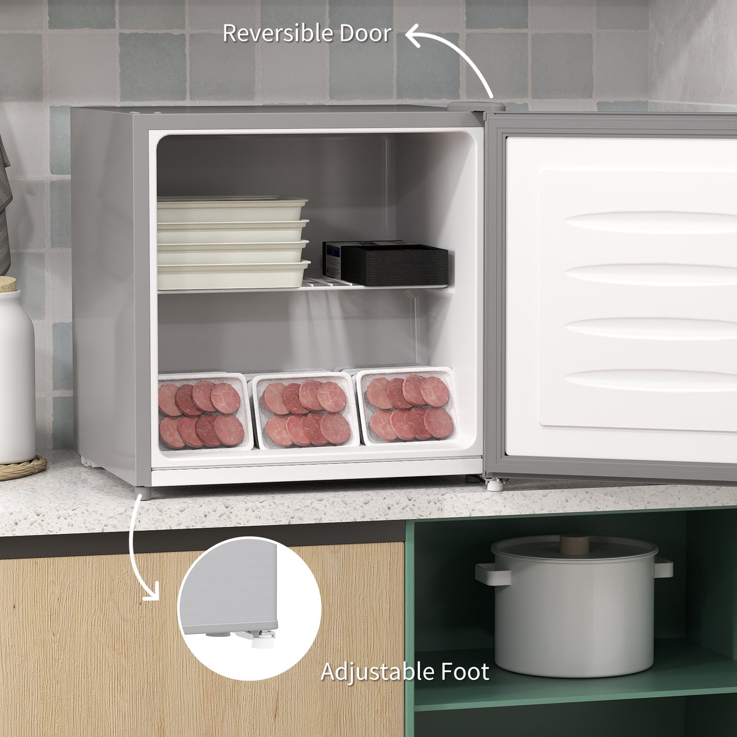 HOMCOM 35L Mini Freezer, -24√¢‚Äû∆í to -14√¢‚Äû∆í Temperature - Grey