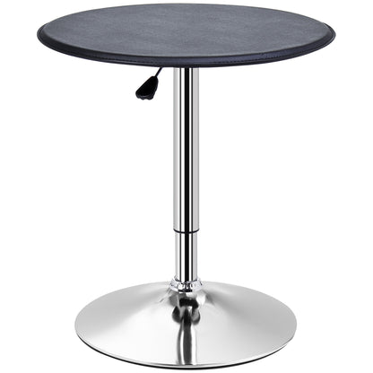 HOMCOM Round Bar Table, 360 Degree Swivel Counter Pub Table with Adjustable Height, for Kitchen, Cafe, Black