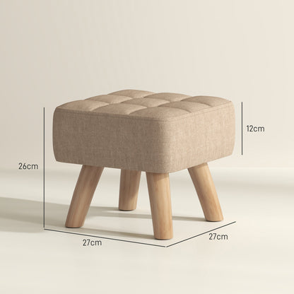Podnóżek HOMCOM Linen-Look Square Padded - brązowy