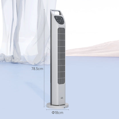 31" Oscillating Tower Fan with Remote Control, 4H Timer, 3 Speed 3 Modes, Quiet Electric Floor Standing Fan for Home Bedroom Office, Silver