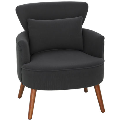 HOMCOM Corduroy Retro Accent Chair - Black