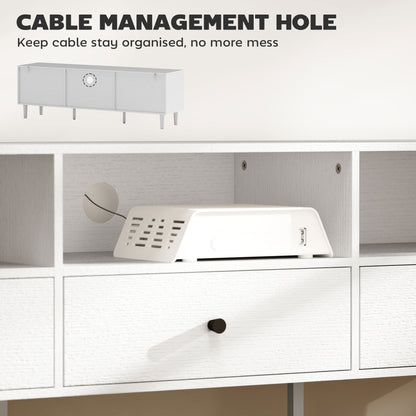 HOMCOM Multi-Storage Minimal TV Stand - White