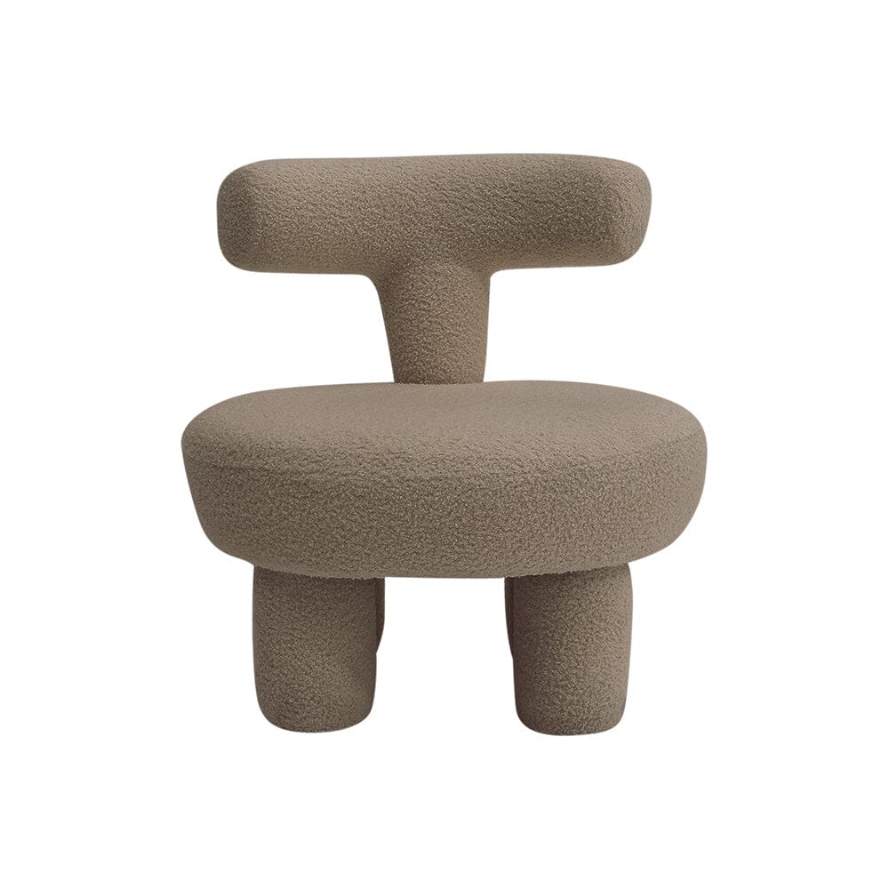Khaki T-Shaped Children’s Sofa with Teddy Fleece Upholstery