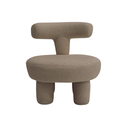 Khaki T-Shaped Children’s Sofa with Teddy Fleece Upholstery