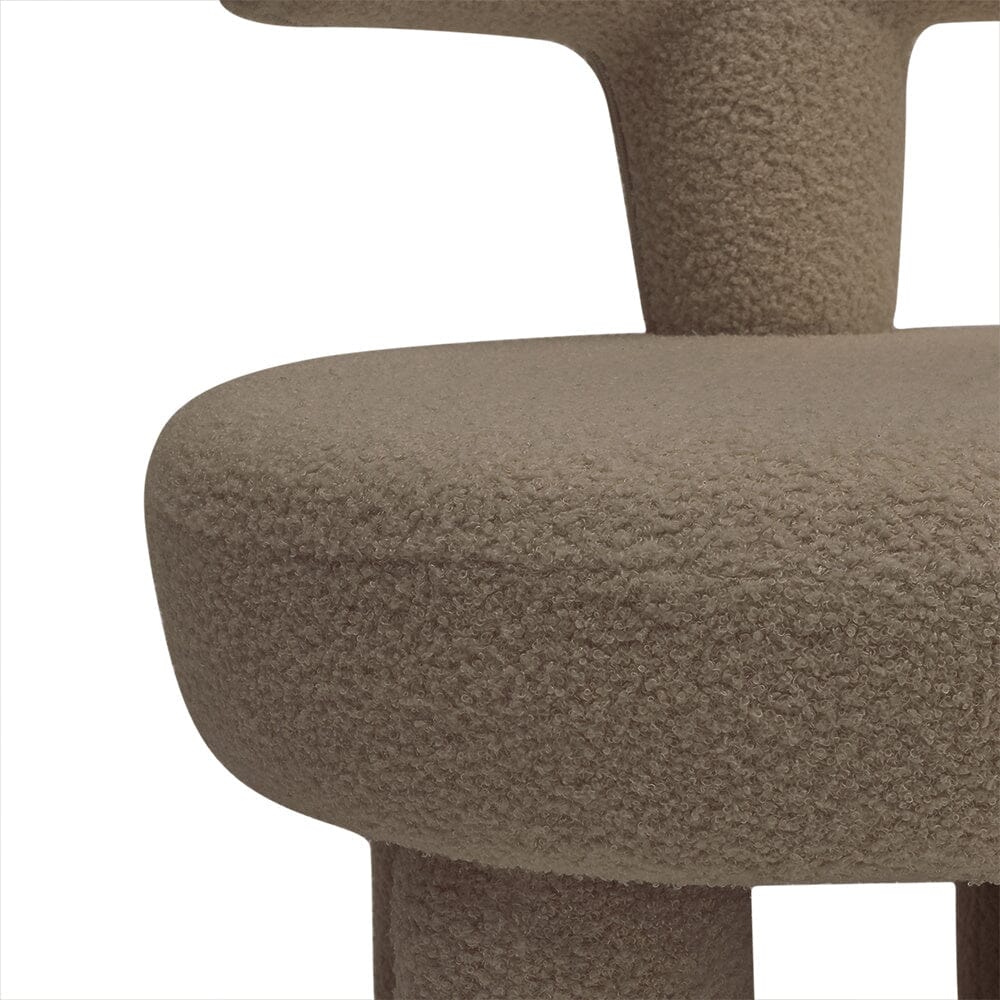 Khaki T-Shaped Children’s Sofa with Teddy Fleece Upholstery