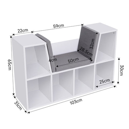 Cozy Kids Bookcase with Reading Seat
