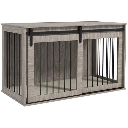 PawHut Dog Crate Furniture with Removable Cushion for XL Dogs, 118 x 60 x 73 cm, Brown