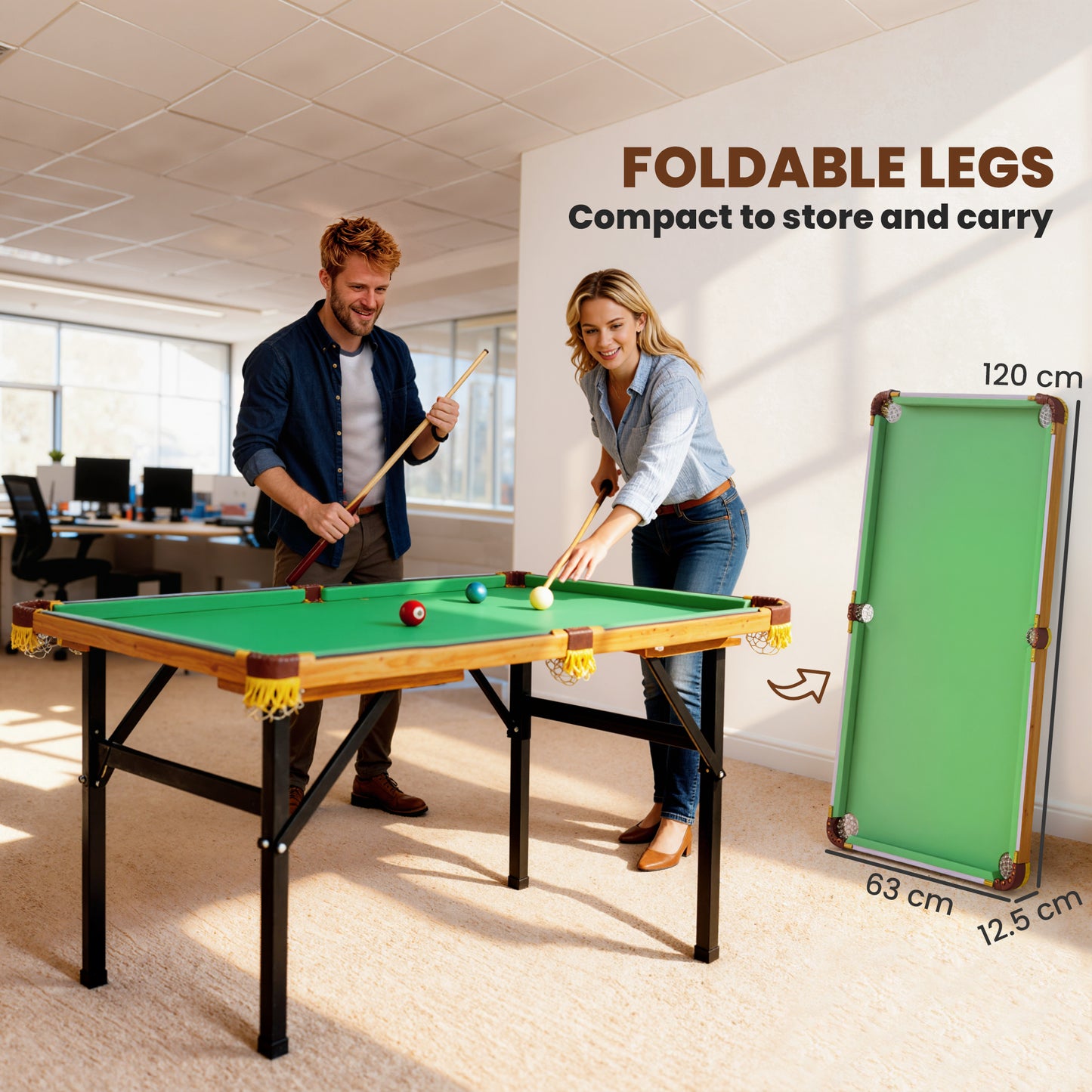 SPORTNOW 4FT Mini Folding Pool Billiards Table