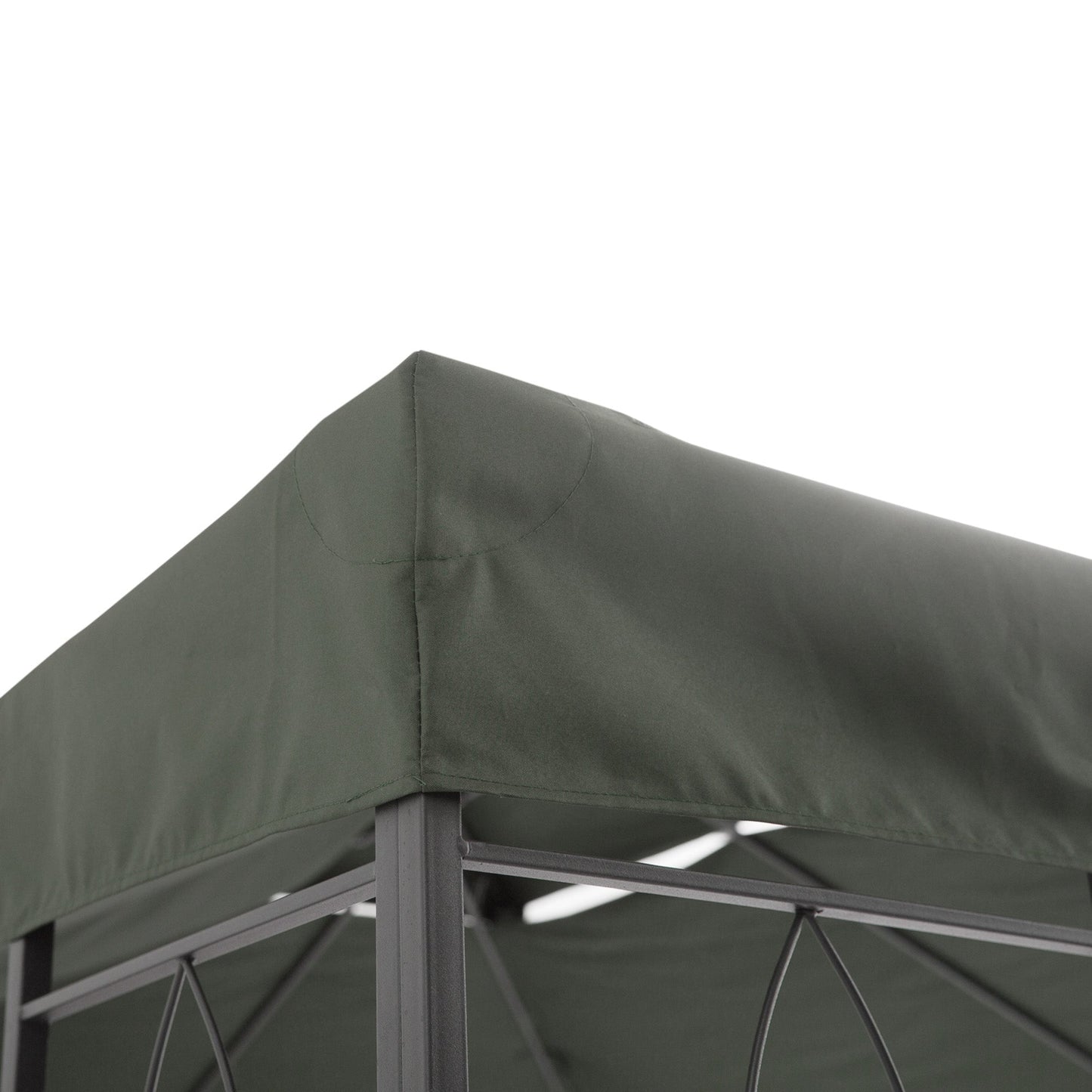 Outsunny 3x4m Gazebo Replacement Roof Canopy, 2 Tier Top UV Cover Garden Patio Awning Shelters, Deep Grey (TOP ONLY)