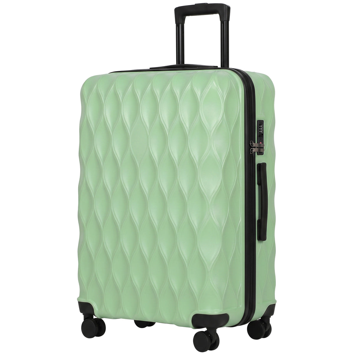 HOMCOM 30Inch 77cm Suitcase, ABS Hard Shell Checked Luggage with TSA Lock, Spinner Wheels, Telescopic Handle, Green