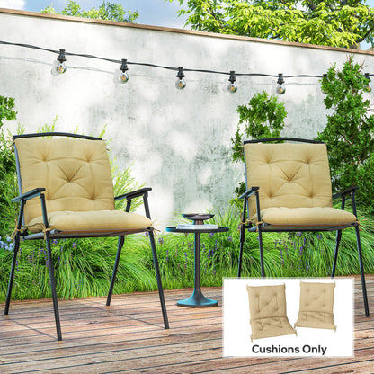 Outsunny Set of Two Outdoor Seat Cushions - Khaki