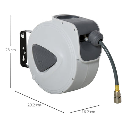 Wąż pneumatyczny zwijany na bęben DURHAND 10 m+ 90 cm Średnica węża 3/ 8" 9,5 mm, Złącze węża 1/ 4" BSP, Wąż ścienny z automatycznym zwijaniem - bęben