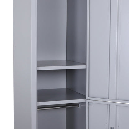 Vinsetto Locker Cabinet Storage Cold Rolled Steel w/ Shelves Vertical Cupboard Grey 38 x 46 x 180 cm