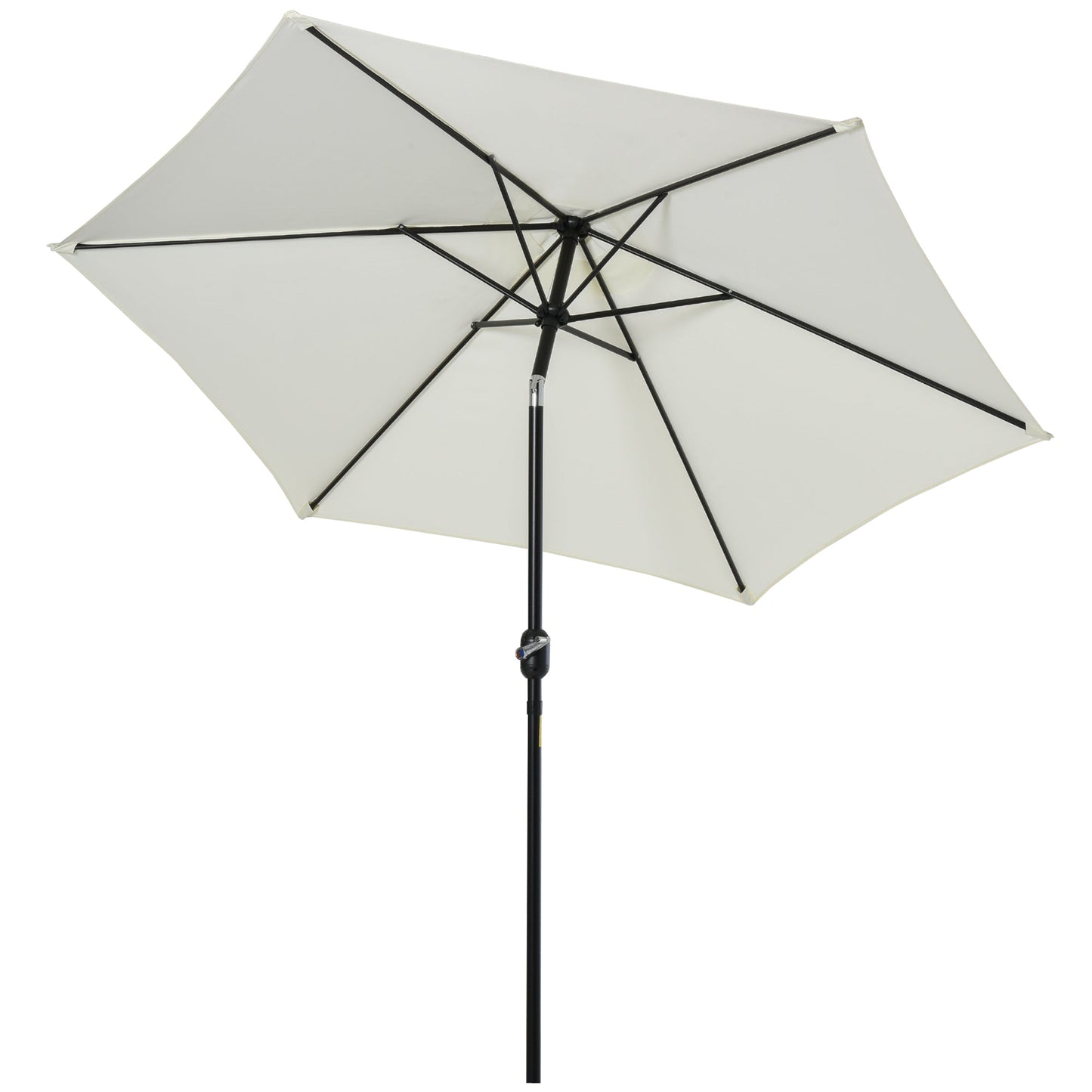 2.7 m Patio Umbrella Sun Shade Tilt Crank Garden Aluminium Frame-Cream White - Outsunny