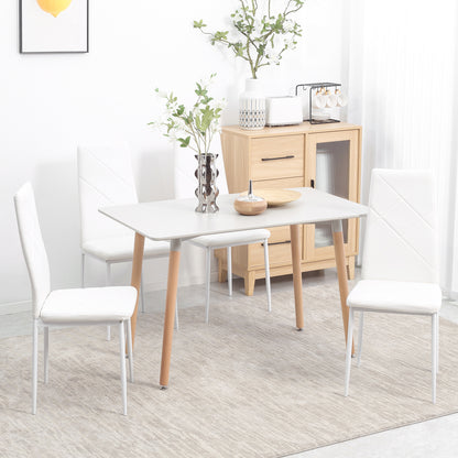 HOMCOM Set of 4 Faux Leather Dining Chairs - White