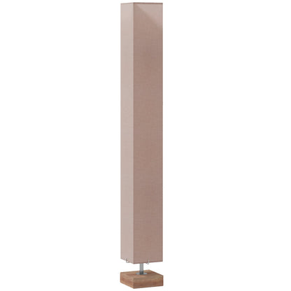 HOMCOM Floor Lamp, 120cm Standing Lamp with Linen Lampshade, Standard Light with Pine Wood Base for Living Room, Bedroom (Bulbs Not Included)