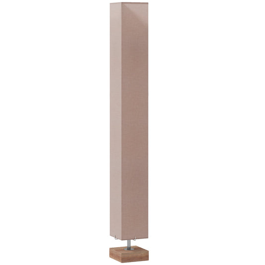 HOMCOM Floor Lamp, 120cm Standing Lamp with Linen Lampshade, Standard Light with Pine Wood Base for Living Room, Bedroom (Bulbs Not Included)