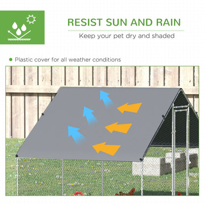 PawHut Walk In Chicken Run with Chicken Activity Shelf and Cover, 3 x 2 x 2m