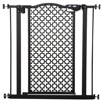 PawHut 74-80 cm Pressure Fit Safety Gate for Doorways and Staircases, Dog Gate, Pet Barrier for Hallways with Auto Close, Double Locking