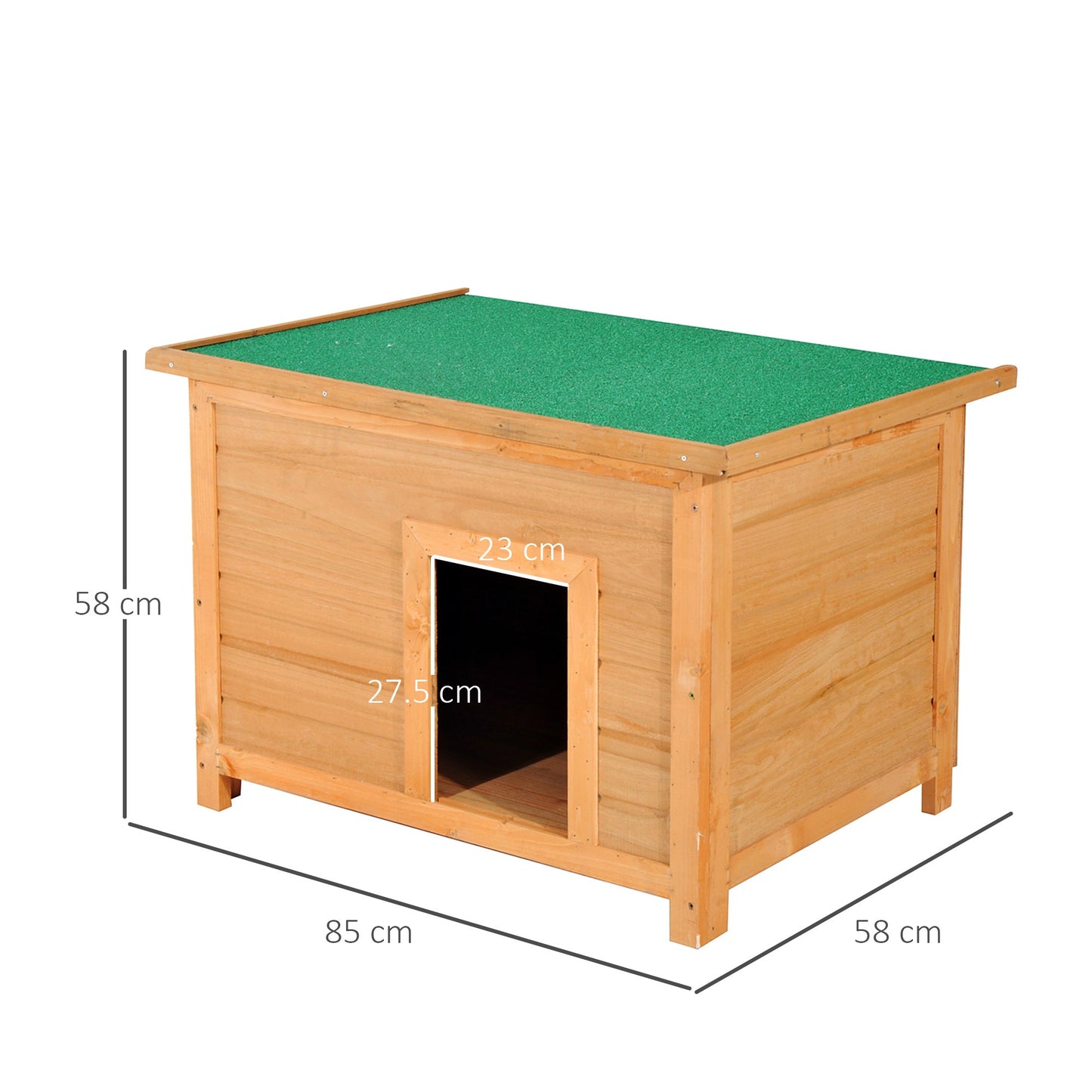 PawHut Wooden Dog Kennel Elevated Dog Pet House w/ Open Top 82W x 58D x 58H cm