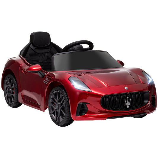 AIYAPLAY 12V Maserati Gran Turismo Folgore Licesed Dziecięcy Samochód Elektryczny Z Pilotem, Miękki Start, Bordowy