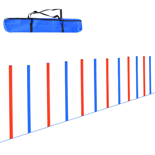 مجموعة تدريب الطاعة للكلاب من PawHut Pet Agility Training Equipment قابلة للتعديل (أقطاب)