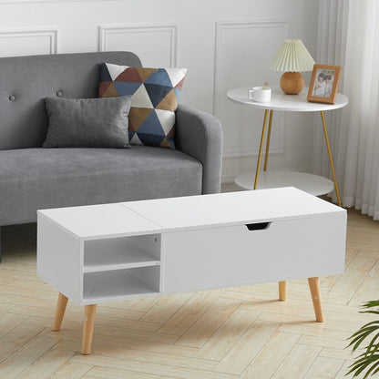 Modern Wooden Lift Top Coffee Table with Storage Living Room
