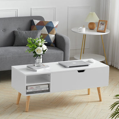 Modern Wooden Lift Top Coffee Table with Storage Living Room