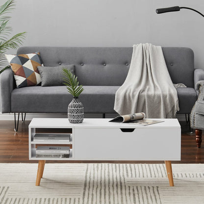 Modern Wooden Lift Top Coffee Table with Storage Living Room