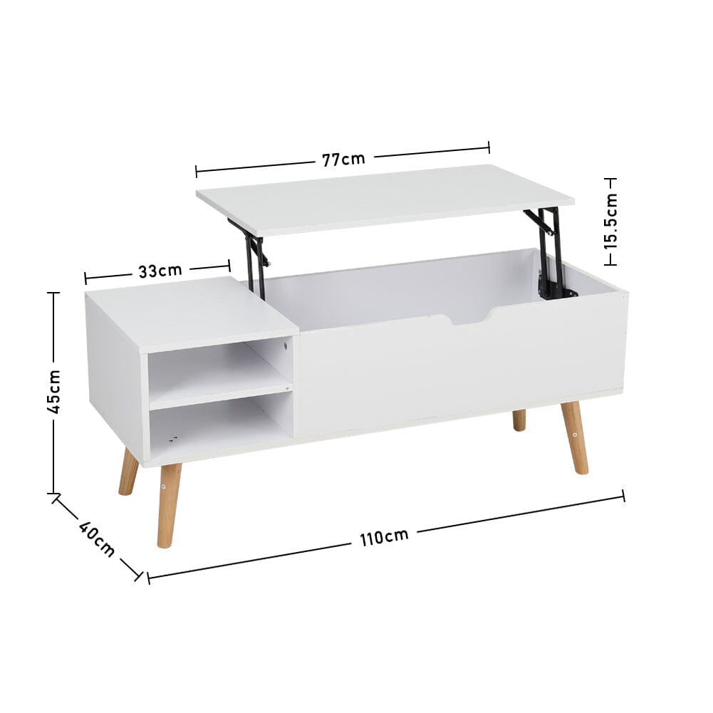 Modern Wooden Lift Top Coffee Table with Storage Living Room