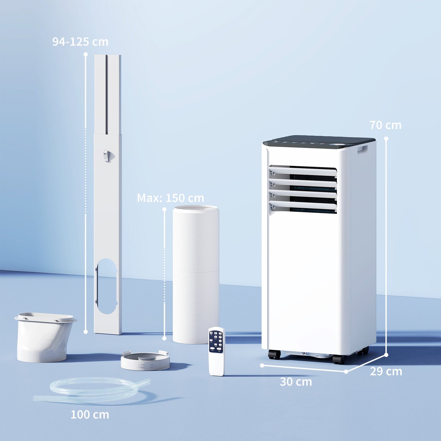 HOMCOM Portable Air Conditioner 5000 BTU, 4-in-1 AC Unit with Cool, Dehumidifier, Fan, Sleep Mode, WiFi Voice Remote Control
