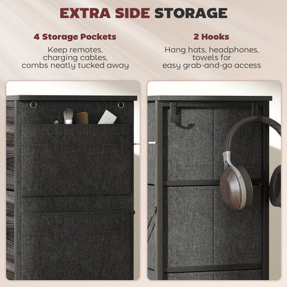 HOMCOM Chest of Eight Fabric Drawers - Black