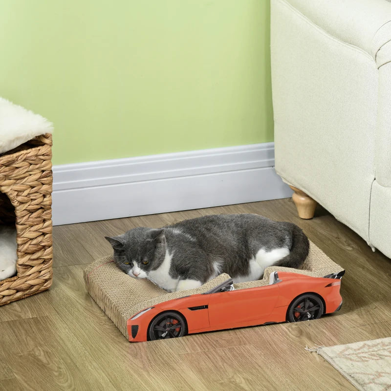 PawHut 2 in 1 Cat Scratching Board with Catnip, Car-shaped