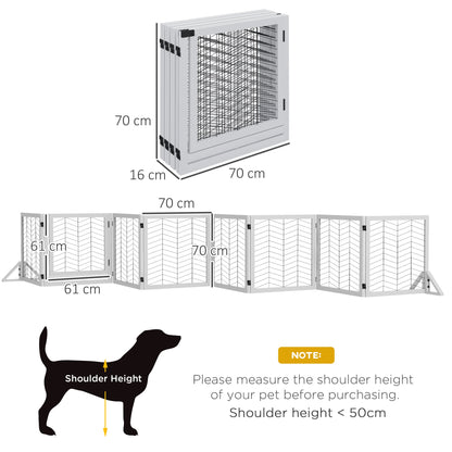 PawHut 8 Panels Foldable Pet Playpen with Support Feet, for House, Doorway, Stairs, Small and Medium Dogs - White