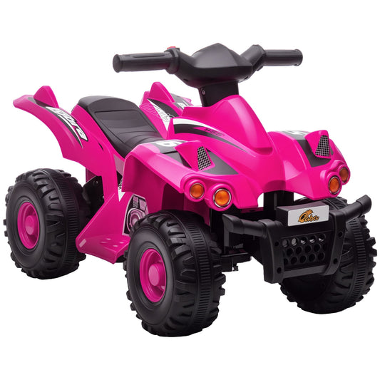 AIYAPLAY 6V Elektryczny Quad dla Dzieci z Muzyką, Funkcja Jazdy Do Przodu, dla Dzieci w Wieku 2-6 Lat, Różowy