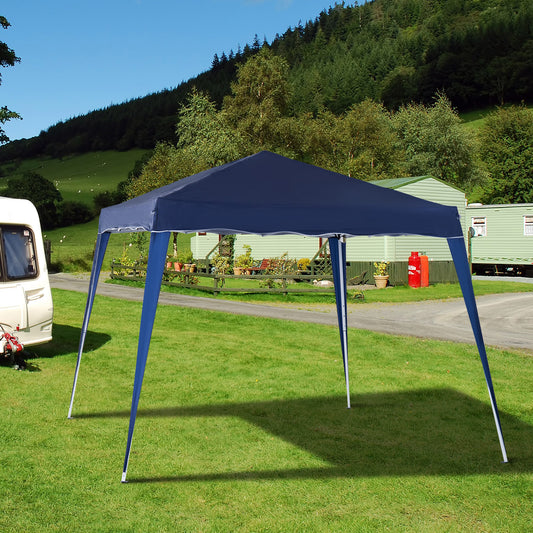 Outsunny 3 m x 3 m podstawa / 2,5 m x 2,5 m góra rozkładana altana z torbą transportową, namiot imprezowy z regulowaną wysokością i ukośnymi nogami, natychmiastowe schronienie na imprezy do ogrodu i na patio