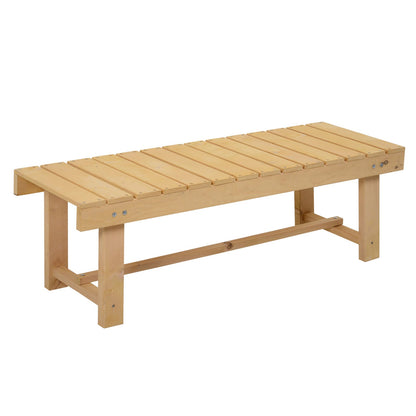 Outsunny 1 Piece 2-seater Outdoor Indoor Garden Wooden Bench Fir Patio Loveseat, 110L x 38W x 35Hcm, Natural